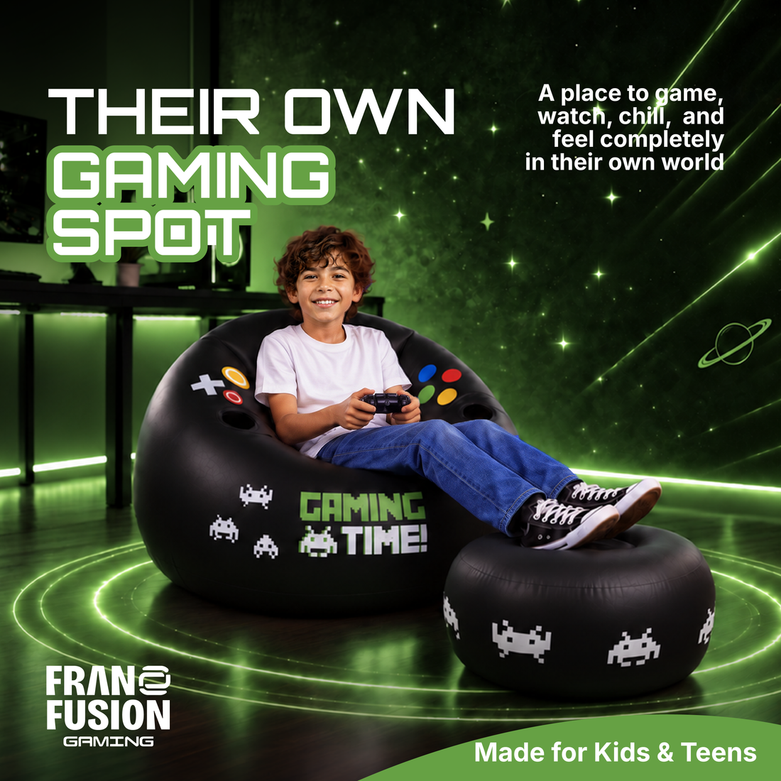 GAMING TIME™ CHAIR + OTTOMAN