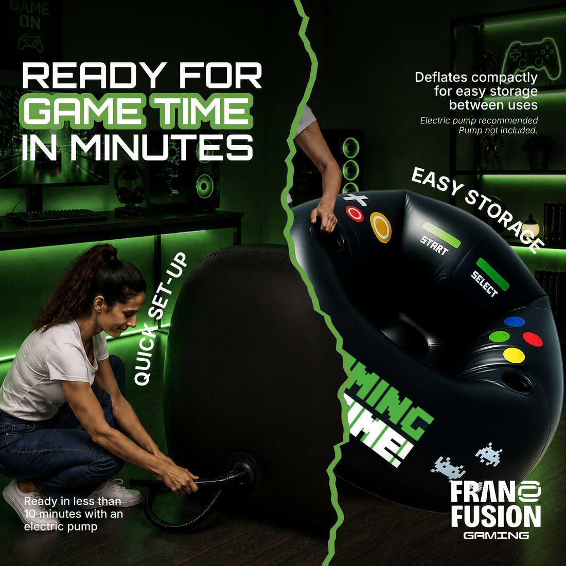 GAMING TIME™ CHAIR + OTTOMAN