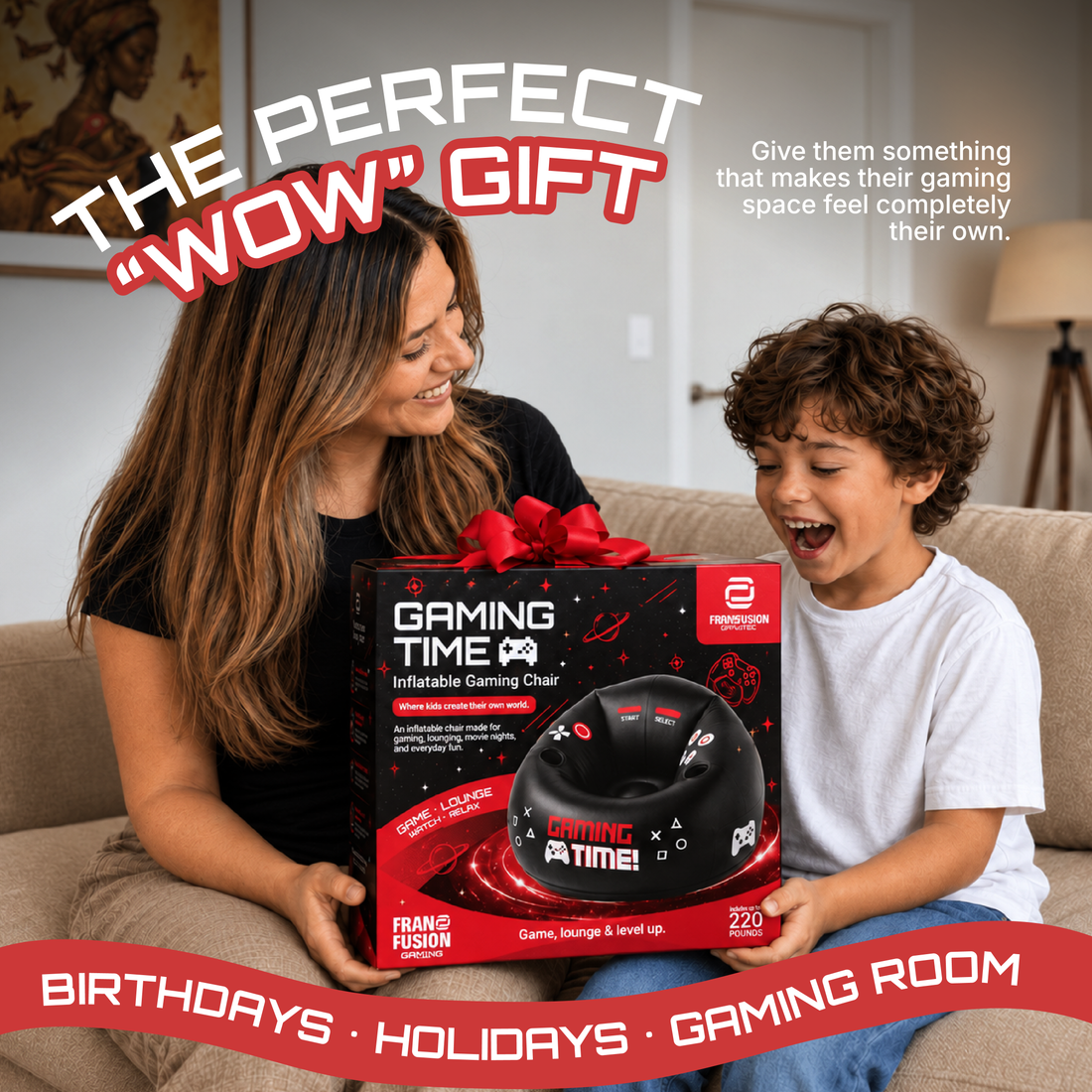 GAMING TIME™ INFLATABLE GAMING CHAIR