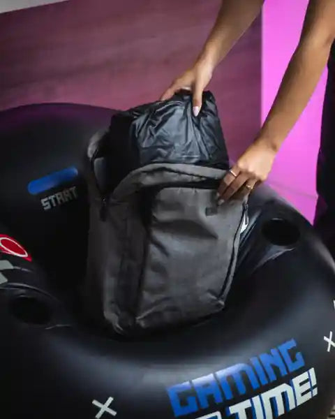Backpack on Gaming Time chair